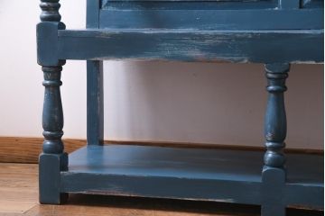 アンティーク家具　イギリスアンティーク　シャビーなペイントがおしゃれな木製ベンチ(2人掛け)