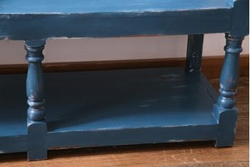 アンティーク家具　イギリスアンティーク　シャビーなペイントがおしゃれな木製ベンチ(2人掛け)