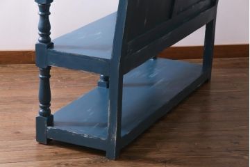 アンティーク家具　イギリスアンティーク　シャビーなペイントがおしゃれな木製ベンチ(2人掛け)