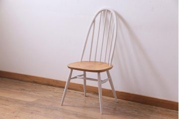 ヴィンテージ家具　ビンテージ　ERCOL(アーコール)　ツートンカラーがおしゃれなナチュラルペイントのクエーカーチェア(椅子)(3)
