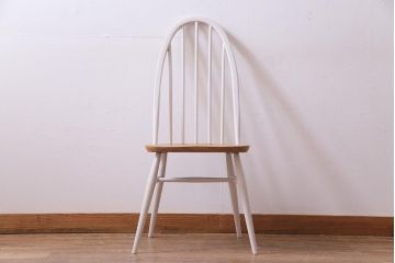 ヴィンテージ家具　ビンテージ　ERCOL(アーコール)　ツートンカラーがおしゃれなナチュラルペイントのクエーカーチェア(椅子)