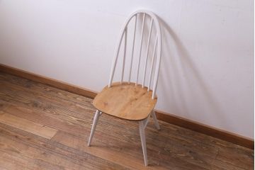 ヴィンテージ家具　ビンテージ　ERCOL(アーコール)　ツートンカラーがおしゃれなナチュラルペイントのクエーカーチェア(椅子)