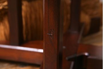 中古　松本民芸家具　ラッシ座面(い草)　ケヤキ材　222鞍型スツール(椅子、チェア)