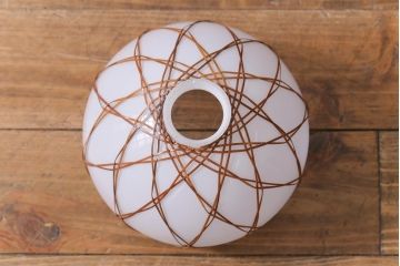 昭和レトロ　戦前　竹編み細工のペンダントライト(電笠、天井照明、吊り下げ照明)