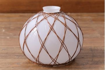 昭和レトロ　戦前　竹編み細工のペンダントライト(電笠、天井照明、吊り下げ照明)