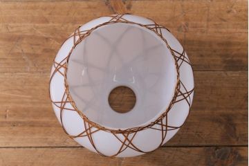 昭和レトロ　戦前　竹編み細工のペンダントライト(電笠、天井照明、吊り下げ照明)