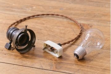 昭和レトロ　戦前　竹編み細工のペンダントライト(電笠、天井照明、吊り下げ照明)