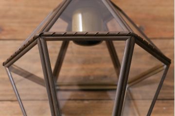 フランスビンテージ　真鍮　おしゃれな多面体のペンダントライト(天井照明、吊り下げ照明)