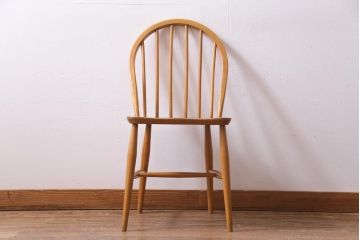 ヴィンテージ家具　イギリスビンテージ　ERCOL(アーコール)　明るい木色があたたかなウィンザーチェア(ワークチェア、椅子、ウインザーチェア)