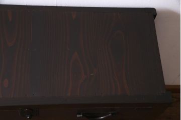 アンティーク家具　和製アンティーク　明治期　ヒノキ材　バランスのとれたデザインが品のある帳場箪笥(収納棚、戸棚、時代箪笥)