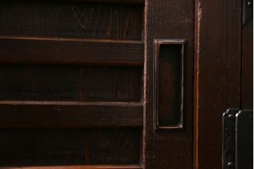 アンティーク家具　和製アンティーク　明治期　ヒノキ材　バランスのとれたデザインが品のある帳場箪笥(収納棚、戸棚、時代箪笥)