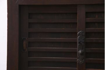 アンティーク家具　和製アンティーク　明治期　ヒノキ材　バランスのとれたデザインが品のある帳場箪笥(収納棚、戸棚、時代箪笥)