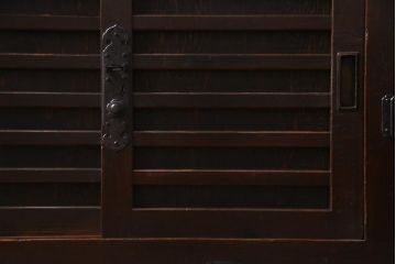 アンティーク家具　和製アンティーク　明治期　ヒノキ材　バランスのとれたデザインが品のある帳場箪笥(収納棚、戸棚、時代箪笥)