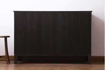 リメイク家具　前板ケヤキ材　結霜ガラス　渋い大人の雰囲気漂う時代箪笥サイドボード(収納棚、テレビボード)