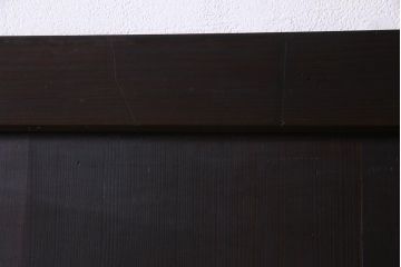 和製アンティーク　板ガラス裏障子留め　格子縞がレトロモダンな組子帯戸2枚セット(板戸)