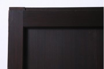 和製アンティーク　板ガラス裏障子留め　格子縞がレトロモダンな組子帯戸2枚セット(板戸)