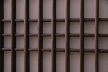 和製アンティーク　ケヤキ材　和モダンなお部屋におすすめな組子の障子帯戸1枚(障子戸、建具)