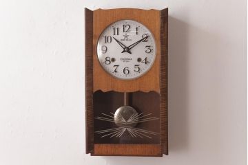 アンティーク雑貨　昭和レトロ　EIKEISHA(栄計舎)　SUPER DELUXE　振り子時計(柱時計、壁掛け時計)