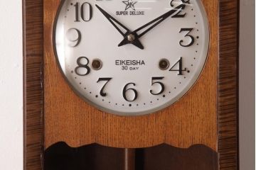 アンティーク雑貨　昭和レトロ　EIKEISHA(栄計舎)　SUPER DELUXE　振り子時計(柱時計、壁掛け時計)
