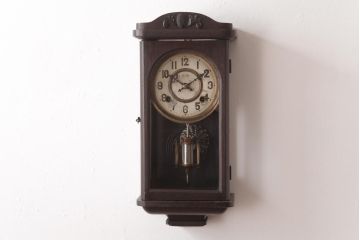 アンティーク雑貨　明治期　戦前　高野時計(高野精密工業)　手巻き式　スリゲル型振り子時計(柱時計、掛け時計)