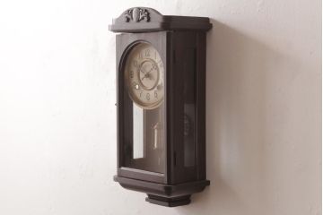 アンティーク雑貨　明治期　戦前　高野時計(高野精密工業)　手巻き式　スリゲル型振り子時計(柱時計、掛け時計)