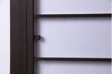 和製アンティーク　当店オリジナルガラス入り　裏障子付き　上品な雰囲気醸し出す格子戸2枚セット(建具、ガラス帯戸、引き戸)