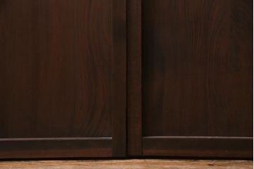 和製アンティーク　当店オリジナルガラス入り　裏障子付き　上品な雰囲気醸し出す格子戸2枚セット(建具、ガラス帯戸、引き戸)
