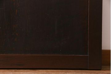 和製アンティーク　ケヤキ・杉材　堅牢な雰囲気が漂う障子帯戸2枚セット(板戸、引き戸、建具)(R-035992)