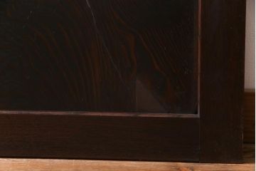 和製アンティーク　ケヤキ・杉材　堅牢な雰囲気が漂う障子帯戸2枚セット(板戸)(1)