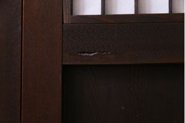 和製アンティーク　ケヤキ・杉材　堅牢な雰囲気が漂う障子帯戸2枚セット(板戸)(1)