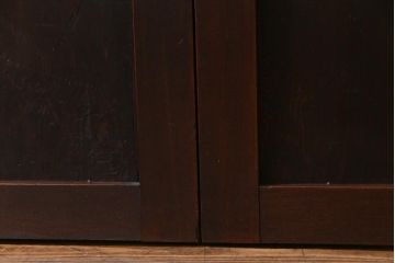 和製アンティーク　ケヤキ・杉材　堅牢な雰囲気が漂う障子帯戸2枚セット(板戸)(1)