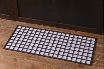 和製アンティーク　ケヤキ・杉材　堅牢な雰囲気が漂う障子帯戸2枚セット(板戸)(1)