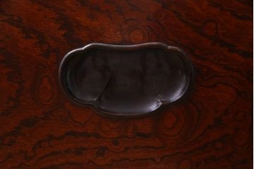 アンティーク雑貨　和製アンティーク　銅壺付き!　ケヤキ玉杢材　漆塗り　存在感のある長火鉢(木製火鉢)