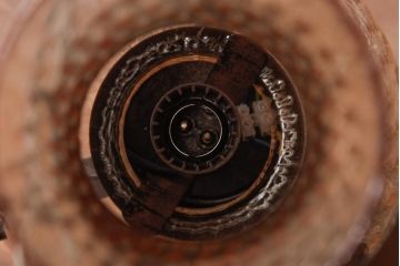 イギリスアンティーク　アイアン製　ガラスを通した光がおしゃれなハンギングランプ(吊り下げ照明)(2)