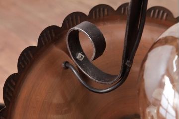 イギリスアンティーク　アイアン製　ガラスを通した光がおしゃれなハンギングランプ(吊り下げ照明)(2)