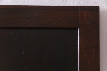 和製アンティーク　ケヤキ・杉材　堅牢な雰囲気が漂う障子帯戸2枚セット(板戸、引き戸、建具)(R-035999)