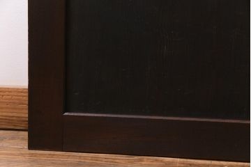 和製アンティーク　ケヤキ・杉材　堅牢な雰囲気が漂う障子帯戸2枚セット(板戸、引き戸、建具)(R-035999)