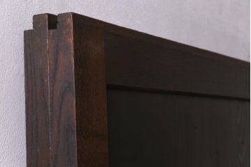 和製アンティーク　ケヤキ・杉材　堅牢な雰囲気が漂う障子帯戸2枚セット(板戸、引き戸、建具)(R-035999)