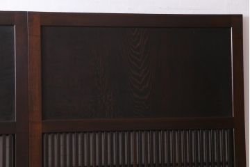 和製アンティーク　ケヤキ・杉材　堅牢な雰囲気が漂う障子帯戸2枚セット(板戸)(2)