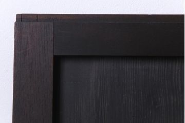 和製アンティーク　ケヤキ・杉材　堅牢な雰囲気が漂う障子帯戸2枚セット(板戸)(2)