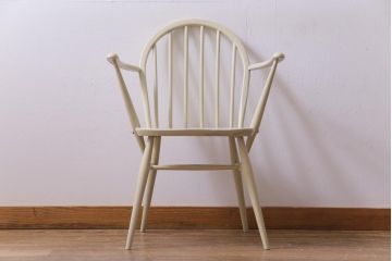 ペイント家具　ERCOL(アーコール)　あたたかなカラーのフープバックアームチェア(ウィンザーチェア、椅子、ウインザーチェア)
