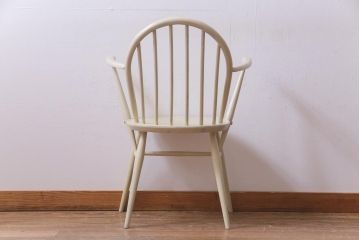 ペイント家具　ERCOL(アーコール)　あたたかなカラーのフープバックアームチェア(ウィンザーチェア、椅子、ウインザーチェア)