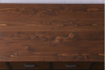 ペイント家具　大正昭和初期　ブラックのペイントが格好良いリメイクローチェスト(リビングボード、時代箪笥、アンティークチェスト)