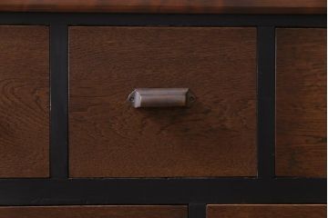 ペイント家具　大正昭和初期　ブラックのペイントが格好良いリメイクローチェスト(リビングボード、時代箪笥、アンティークチェスト)