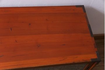 アンティーク家具　和製アンティーク　鉄脚　前面ケヤキ材　二本松箪笥をリメイクしたテレビ台(ローボード)