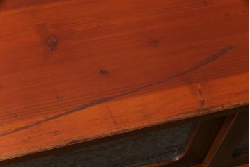 アンティーク家具　和製アンティーク　鉄脚　前面ケヤキ材　二本松箪笥をリメイクしたテレビ台(ローボード)