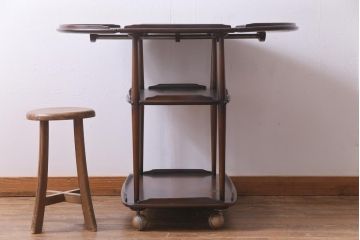 ヴィンテージ家具　イギリスビンテージ　ERCOL(アーコール)　上品で洗練されたデザインのバタフライトロリー(キッチンワゴン、キャスターワゴン)