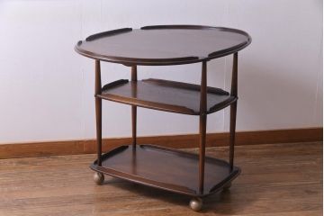 ヴィンテージ家具　イギリスビンテージ　ERCOL(アーコール)　上品で洗練されたデザインのバタフライトロリー(キッチンワゴン、キャスターワゴン)