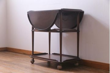 ヴィンテージ家具　イギリスビンテージ　ERCOL(アーコール)　上品で洗練されたデザインのバタフライトロリー(キッチンワゴン、キャスターワゴン)