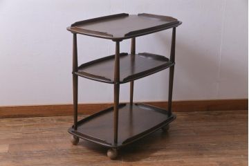 ヴィンテージ家具　イギリスビンテージ　ERCOL(アーコール)　トロリー　落ち着いた色合いが品のあるキャスターワゴン(キッチンワゴン)